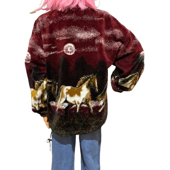 Vintage Mazmania Horse Fleece Jacket Medium - Picture 9 of 16